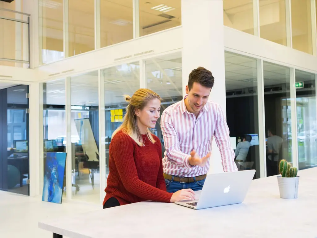 Man and Woman working on blog