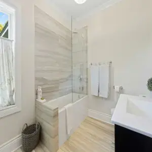 Modern bathroom plumbing remodel