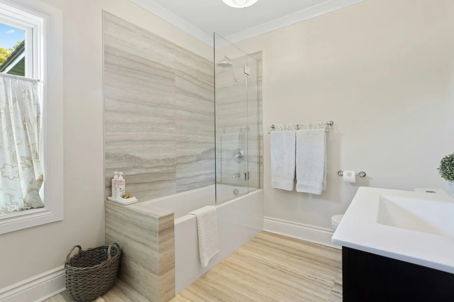 Modern bathroom plumbing remodel
